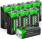 Rechargeable 9V Batteries, 1300mAh 9 Volt Lithium-ion Batteries Long Lasting 9V by WAVYPO