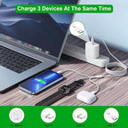 Upgraded 3 in 2 USB C Cable for Apple Watch Charger Travel USBC Multi Fast - Image 2