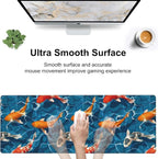 Koi Carps Desk Mat, Large Swimming Koi Fish Gaming Keyboard Mouse Pad, Non-Slip - Image 5