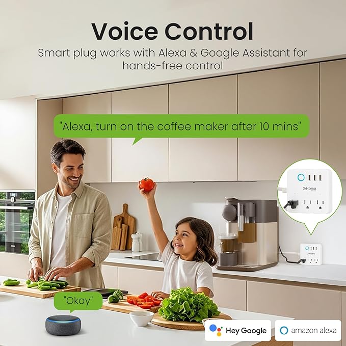 GHome Smart Power Strip Surge Protector 10A, Smart Plug that Works - Image 2