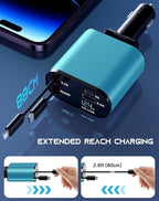 Retractable Car Phone Charger, 4 in 1 Fast Charge Car Phone Charger - Image 5