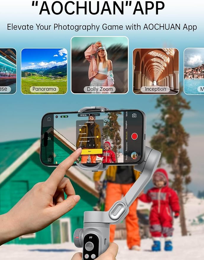 Gimbal Stabilizer for Smartphone, 3-Axis Portable iPhone Gimbal w/OLED Display - Image 7