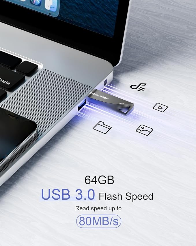 64GB USB 3.0 Flash Drive, Slim Thumb Drive Portable Pen Drive - Image 3