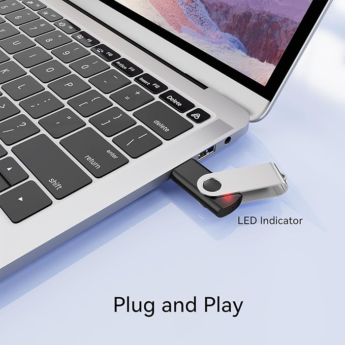 JUANWE 64GB USB Flash Drives 5 Packs, USB 2.0Thumb Drives Foldable 360°Swivel - Image 3