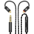 Premium HiFi IEM Cable with Mic – Silver-Plated 3.5mm to MMCX Cord by AudiovanceHeadphones