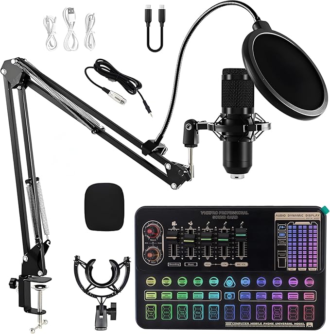 ALSO GO Podcast Equipment Bundle, Professional BM-800 Podcast Microphone by ALSOGO