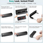 Portable Printer Wireless for Travel, Inkless Thermal Printer Supports 8.5 x 11 - Image 3