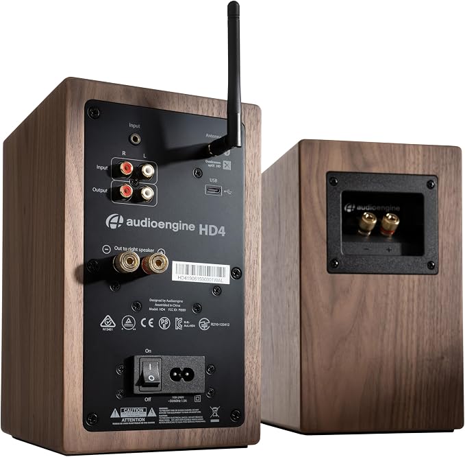 Audioengine HD4 24 Bit Bluetooth Bookshelf Speakers - Image 4
