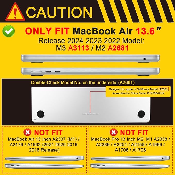 TWOLSKOO for M4 MacBook Air 13.6 inch Case 2025-2022 Release M4 A3240 M3 A3113 - Image 2