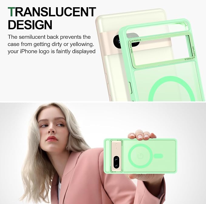 Magnetic for Google Pixel 7 Case, Shockproof Slim Translucent Matte Anti-Slip - Image 4