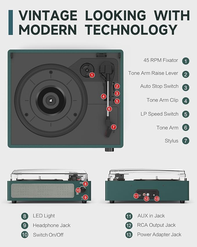 Record Player for Vinyl Turntable - Image 2