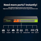 24 Port Gigabit POE+ Switch, Easy Smart Cloud Managed Swtich, 24*POE+ RJ45 - Image 8