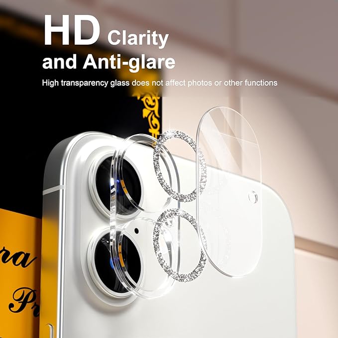 beuxece for 6 Pack iPhone 16 / iPhone 16 Plus Camera Lens Protector 9H Tempered - Image 7