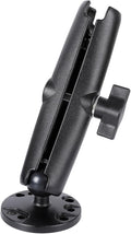 1" Ball Double Socket Arm with AMPS Hole Round Plate Base, Aluminum Alloy by Unknown