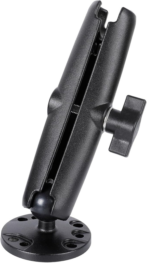 1" Ball Double Socket Arm with AMPS Hole Round Plate Base, Aluminum Alloy by Unknown