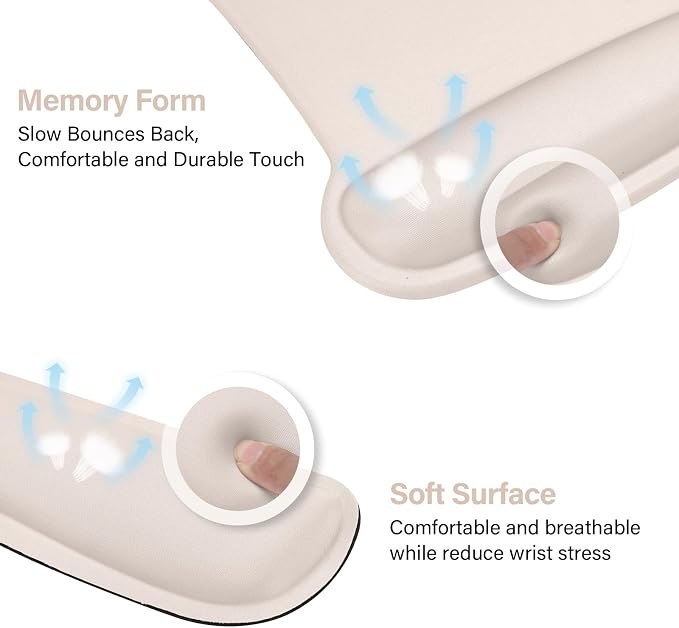 MOSISO Wrist Rest Support for Mouse Pad & Keyboard Set, Ergonomic Mousepad - Image 4