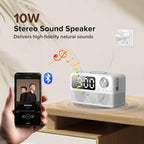 15W Fast Wireless Charger with Bluetooth Speaker and Alarm Clock Radio - Image 4