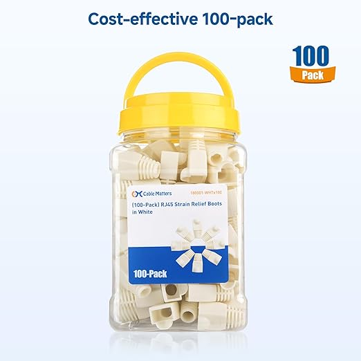 Cable Matters 100-Pack Cat6 / Cat5e RJ45 Strain Relief Boots, RJ45 Boot - Image 6