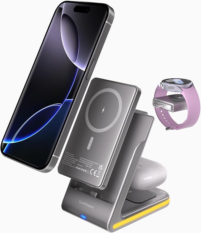 Wireless Charger 5 in 1 Magnetic Charging Station Stand by YouthMemory