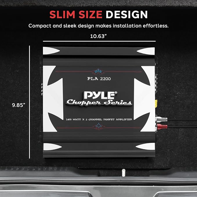 Pyle 2 Channel Car Stereo Amplifier- 1400W Dual Channel Bridgeable High Power - Image 5