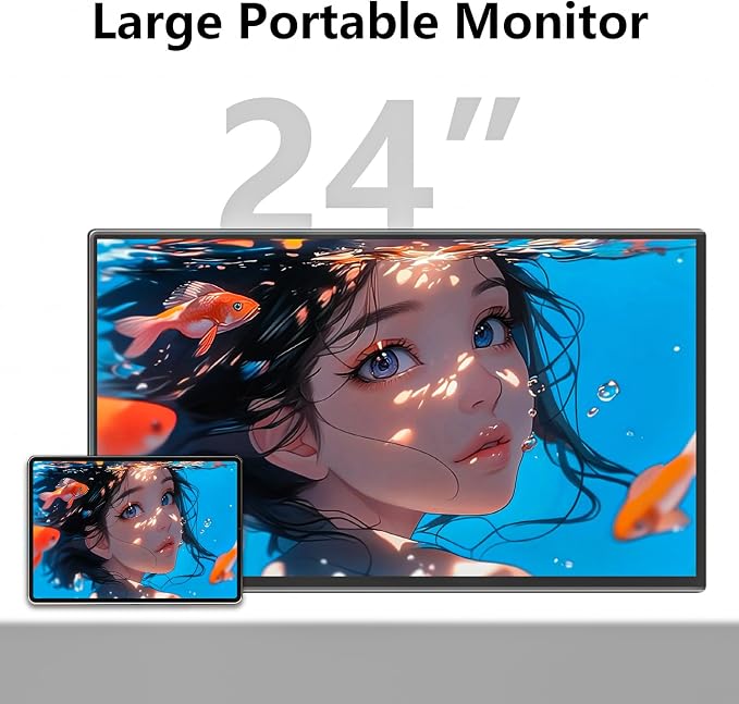 24” 2.5K 2560 * 1440 Portable Monitor 180Hz 120% sRGB USB-C HDMI Large Gaming - Image 3