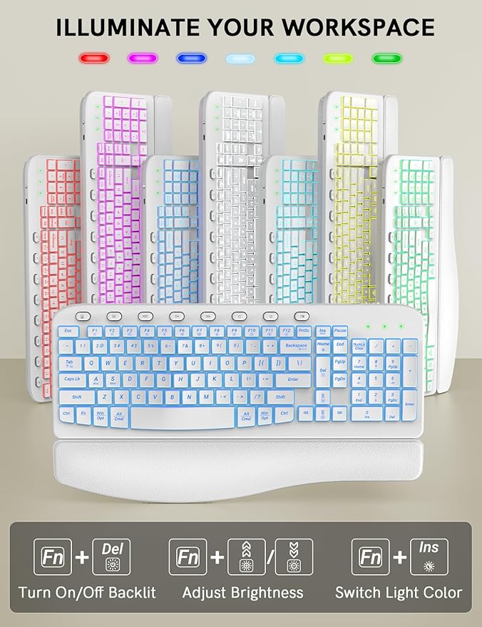 SABLUTE Ergonomic Wireless Keyboard and Mouse Combo - Image 3