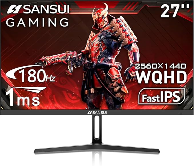 SANSUI 27 Inch WQHD 2560 x 1440 IPS Gaming Monitor, 180Hz 1ms Computer Monitor by SANSUI