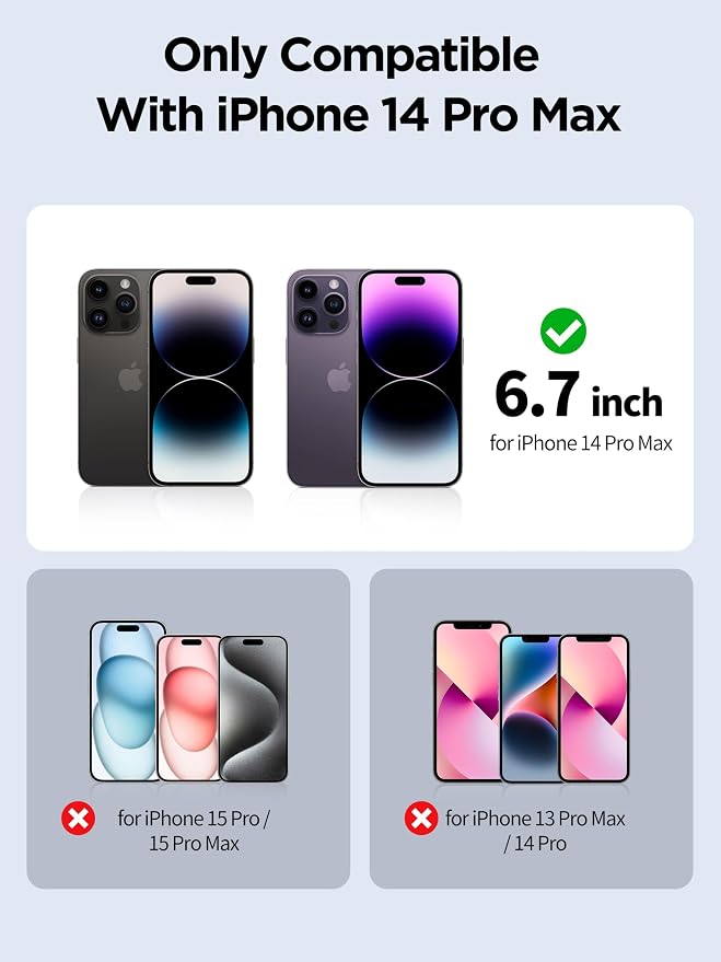 Compatible for iPhone 14 Pro Max Privacy Screen Protector Tempered Glass 6.7 - Image 2