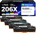 206X Toner Cartridge Set 4-Pack High Yield Replacement by JCTONER