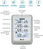 Indoor Outdoor Thermometer Wireless, 4.5 Inch Display Digital Hygrometer - Image 2