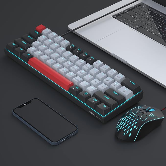 Gaming Keyboard and Mouse Combo, 60% Compact Mechanical Keyboard - Image 7