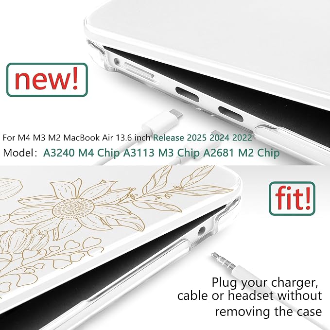 TWOLSKOO Compatible with M4 MacBook Air 13.6 inch Case 2025-2022 Release M4 - Image 2