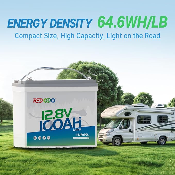 Redodo 12V 100Ah Mini LiFePO4 Battery, Lithium Battery - Image 5