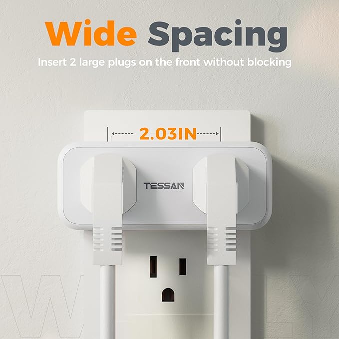 Outlet Extender Surge Protector, TESSAN Multi Plug Splitter - Image 4