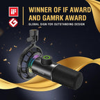 FIFINE USB Gaming Microphone, RGB Dynamic Mic - Image 2