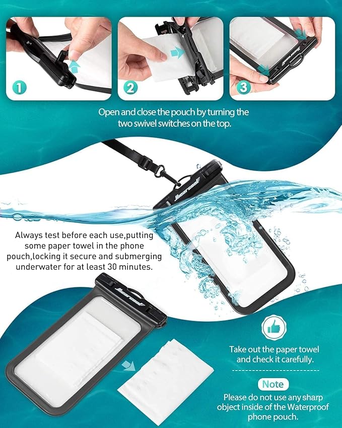 Hiearcool Waterproof Phone Pouch, Underwater Phone Cases Compatible - Image 5