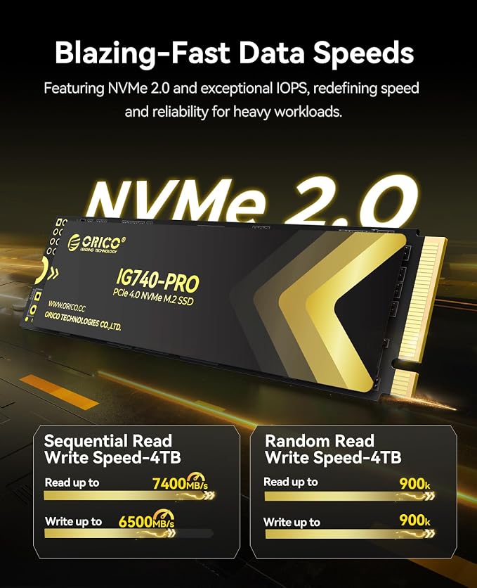 ORICO Industrial SSD 4TB M.2 NVMe SSD, PCIe 4.0 Drive - Image 3
