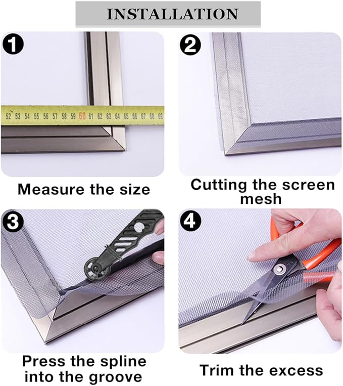 36inch*50ft Window Screens Roll, Replacement Repair Screens Mesh, Cuttable - Image 4