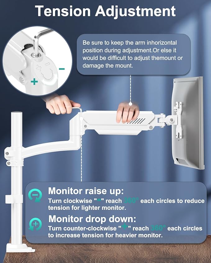 Single Monitor Mount Arm, VESA Desk Mount Stand - Image 9