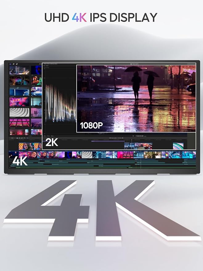 UPERFECT Portable Monitor 18.4-inch 4K 60HZ 10 Bit w/VESA & Stand 180° - Image 2
