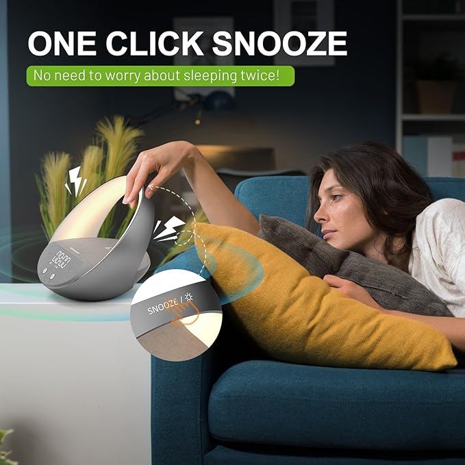 Bluetooth Alarm Clock, Sunrise Simulation Wake Up Night Light, 15W Fast - Image 6