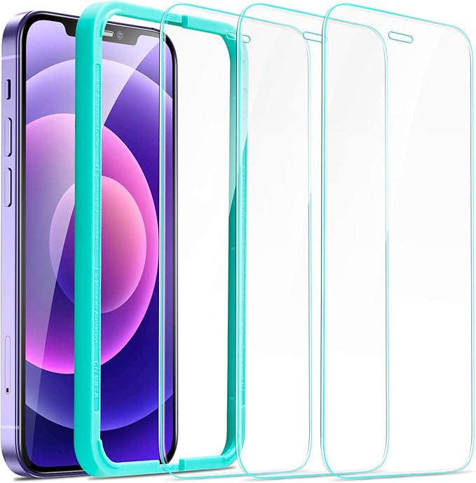 ESR 3 Pack for iPhone 12, iPhone 12 Pro Screen Protector, HD Clear Tempered by ESR