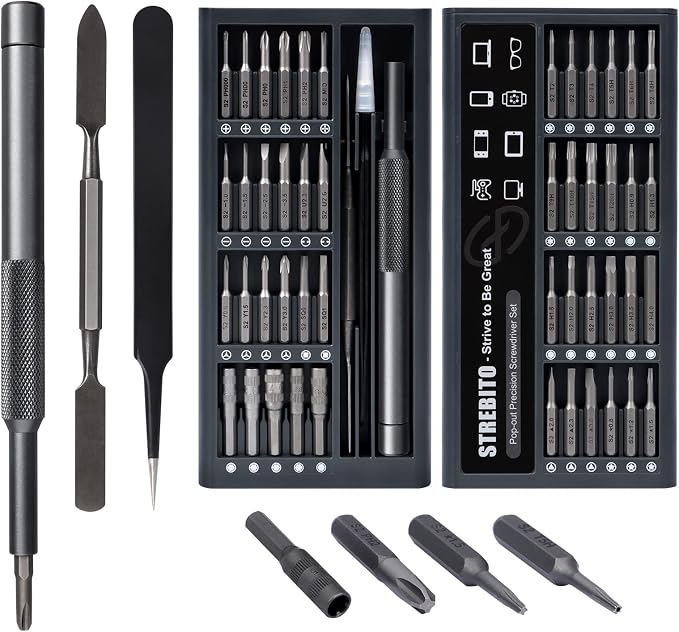 STREBITO Micro Screwdriver Set 50 in 1 Precision Screwdriver Set, S2 Steel by STREBITO