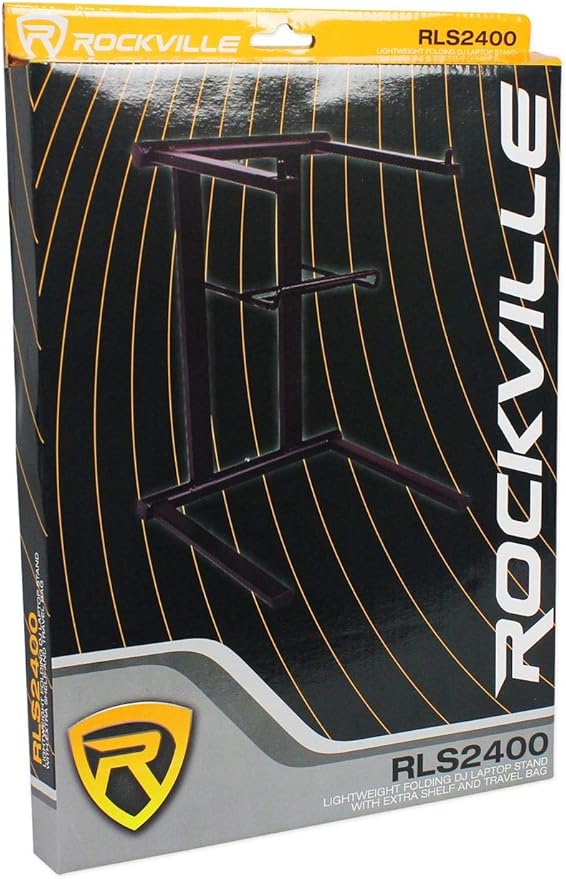 Rockville RLS2400 Lightweight Folding DJ Laptop Stand, Adjustable Height - Image 4