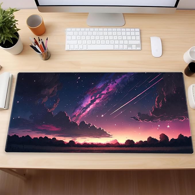 Anime Aesthetic Purple Galaxy Cloud Mouse Pad XXL Extended Gaming Desk Mat - Image 6