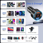 3 Pack USB C Car Charger, 4-Port 65W Dual 12V USB-A & USBC Cigarette Lighter - Image 6