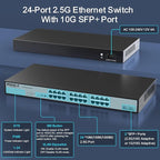 SODOLA 24 Port 2.5Gb Umanaged Switch, 24X2.5G Base-T Ports, 2X10G SFP, 160Gbps - Image 2