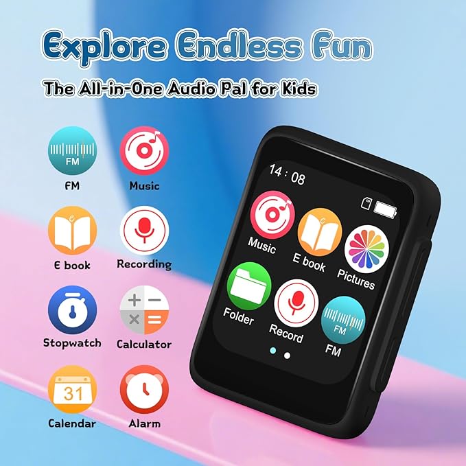 Kids MP3 Player with Bluetooth & Speaker, Simple Portable Music Player - Image 6