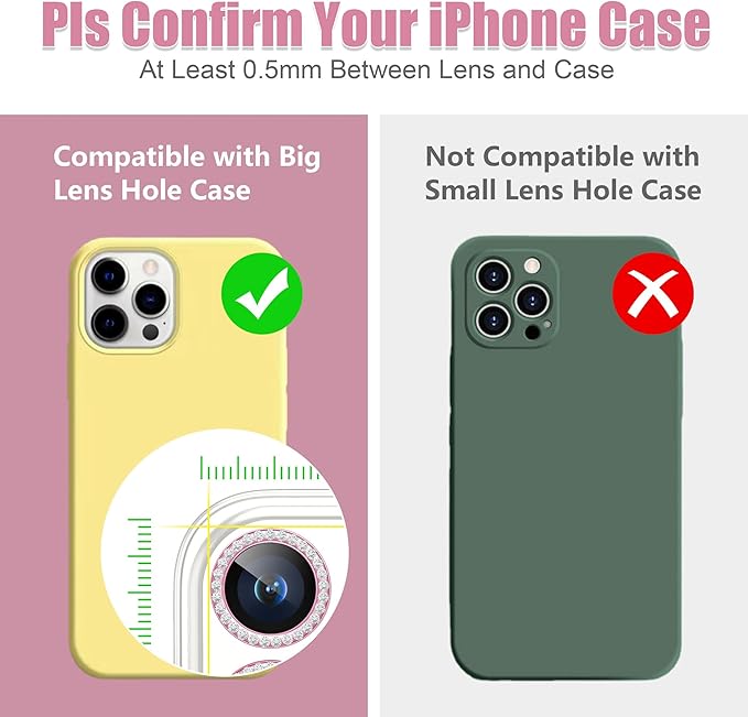 AGVEE 3+3 6 Pack for iPhone 15 Pro 6.1" / 15 Pro Max 6.7" Camera Lens Cover - Image 3