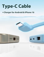 6000mah Ultra Slim Built in Cables Power Bank, Card Size Built in USB C Cords - Image 6